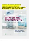 LPN TO RN TRANSITIONS 5TH EDITION  HARRINGTON TEST BANK ISBN-978-  1496382733 COMPLETE GUIDE A+ 100% CORRECT  ANSWERS 2025 ALL CHAPTERS AVAILABLE  