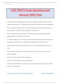 CDC 2W171 Exam Questions and Answers 100% Pass