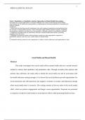 Task 1: Quantitative vs Qualitative Analysis Approaches in Mental Health Interventions Investigate the varying approaches to decision-making in the context of developing mental health interventions for UK youth and young adults by comparing and contrastin