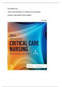 Test Bank For Sole’s Introduction to Critical Care Nursing 9th Edition ( Mary Beth Flynn Makic , 2024) All Chapters 1-21| Newest Edition