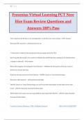 Fresenius Virtual Learning PCT New Hire Exam Review Questions and Answers 100% Pass