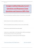 Google Certified Educator Level 1 Questions and Responses Exam Questions and Answers 100% Pass