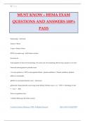 MUST KNOW – HEMA EXAM QUESTIONS AND ANSWERS 100% PASS