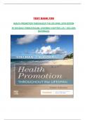 TEST BANK FOR HEALTH PROMOTION THROUGHOUT THE LIFE SPAN, 10TH EDITION