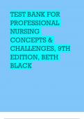 Professional Nursing: Concepts & Challenges, 9th Edition Beth Black Test Bank- Questions and Answers