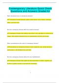 Contemporary Literature Quick Check Questions and Answers Graded A+