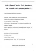 CADC Exam (Practice Test) Questions and Answers 100% Solved | Rated A+