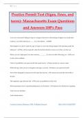 Practice Permit Test (Signs, fines, and turns)- Massachusetts Exam Questions and Answers 100% Pass