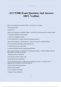 ACCT1006 Exam Questions And Answers 100% Verified.