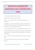 MIS FINAL EXAM REVIEW QUESTIONS AND ANSWERS 100% PASS