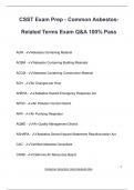 CSST Exam Prep - Common AsbestosRelated Terms Exam Q&A 100% Pass