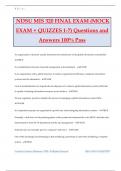 NDSU MIS 320 FINAL EXAM (MOCK EXAM + QUIZZES 1-7) Questions and Answers 100% Pass