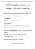 DEX IOT Study Exam Questions and Answers 100% Solved | Graded A+