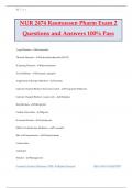 NUR 2474 Rasmussen Pharm Exam 2 Questions and Answers 100% Pass