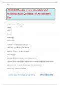 NURS 106: Session 1: Intro to Anatomy and Physiology Exam Questions and Answers 100% Pass