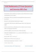 OAE Mathematics 27 Exam Questions and Answers 100% Pass