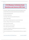 CVS Pharmacy Technician Exam Questions and Answers 100% Pass