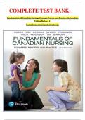 COMPLETE TEST BANK: Fundamentals Of Canadian Nursing: Concepts Process And Practice 4th Canadian Edition Barbara J. Kozier Isbn Latest Update Graded A+ 