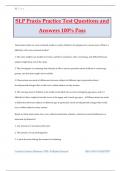 SLP Praxis Practice Test Questions and Answers 100% Pass