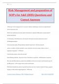 Risk Management and preparation of SOP's for A&E (2025) Questions and Correct Answers