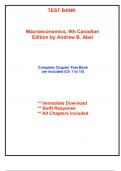 Test Bank for Macroeconomics, 9th Canadian Edition by Abel (All Chapters included)