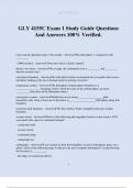 GLY 4155C Exam 1 Study Guide Questions And Answers 100% Verified.