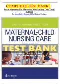        COMPLETE TEST BANK: Davis Advantage For Maternal-Child Nursing Care Third  Edition By Meredith J Scannell Phd Latest Update.