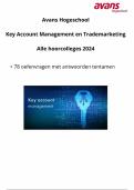 Key accountmanagement en Trademarketing Avans hogeschool - Alle hoorcolleges (5) 2024 compleet + oefentoets 78 vragen en antwoorden