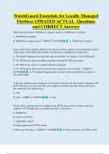 WatchGuard Essentials for Locally Managed  Fireboxe UPDATED ACTUAL Questions  and CORRECT Answers