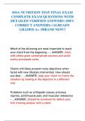 ISSA NUTRITION TEST FINAL EXAM COMPLETE EXAM QUESTIONS WITH DETAILED VERIFIED ANSWERS (100% CORRECT ANSWERS) /ALREADY GRADED A+ //BRAND NEW!!