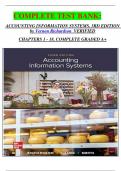      COMPLETE TEST BANK: ACCOUNTING INFORMATION SYSTEMS, 3RD EDITION by Vernon Richardson	VERIFIED CHAPTERS 1 - 18, COMPLETE GRADED A+