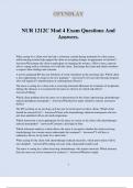 NUR 1212C Mod 4 Exam Questions And Answers.