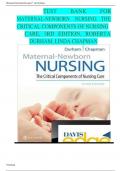 Test Bank: Maternal-Newborn Nursing: The Critical Components of Nursing Care 3rd Edition, Roberta Durham, Linda Chapman 2024/2025