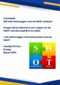 SWOT analyse voorbeeld 100 interviewvragen die je aan iedereen kunt stellen - plus 40 oefenvragen en antwoorden - nieuw 2025