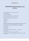 PHTY2058 W10 Exam Questions And Answers.