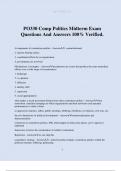 PO330 Comp Politics Midterm Exam Questions And Answers 100% Verified.