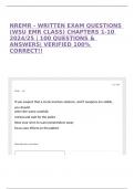 NREMR - WRITTEN EXAM QUESTIONS (WSU EMR CLASS) CHAPTERS 1-10 2024/25 | 100 QUESTIONS & ANSWERS| VERIFIED 100% CORRECT!!