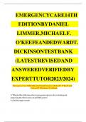 TEST BANK FOR EMERGENCY CARE 14TH EDITION BY DANIEL J. LIMMER Test Bank For Emergency Care, 14e (Limmer/O'Keefe/Dickinson)