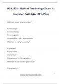 HSA3534 - Medical Terminology Exam 3 - Newmann FAU Q&A 100% Pass