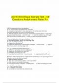 ACHE BOG Exam Sample Test -100 Questions And Answers Rated A+.