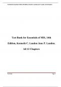 Test Bank for Essentials of MIS, 14th Edition, Kenneth C. Laudon Jane P. Laudon. All 12 Chapters. (Complete Download) Updated A+ | All Chapters