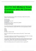 OCCTH 522 Midterm Exam Questions with All Correct Answers 