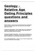 Geology - Relative Age Dating Principles questions and answers