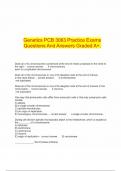 Genetics PCB 3063 Practice Exams Questions And Answers Graded A+.