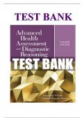 Test Bank For Advanced Health Assessment and Diagnostic Reasoning 4th Edition By Jacqueline Rhoads & Sandra Wiggins Petersen | All chapters (1-18 )with accurate answers graded A+ | LATEST