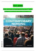  TEST BANK Ethics and Issues in Contemporary Nursing 3rd Edition by Margaret A. Burkhardt, Nancy Walton, All Chapters 1 - 20