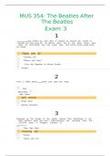 MUS 354: The Beatles After The Beatles Exam 3 | Already Graded A