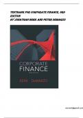 TEST BANK FOR Corporate Finance, 3rd Edition By Jonathan Berk and Peter DeMarzo | All Chapters | Latest & Updated Version A+