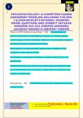 PSYCHOPATHOLOGY: A COMPETENCY-BASED  ASSESSMENT MODELING INCLUDING THE DSM5 & JOHN BOWLBY'S INTERNAL WORKING  MODEL QUESTIONS AND CORRECT DETAILED  ANSWERS 2025-2026 (VERIFIED ANSWERS)  ||ALREADY GRADED A+||NEWEST VERSIO