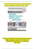 Test Bank For Illustrated Dental Embryology Histology and Anatomy 5th Edition Fehrenbach ISBN No; 9781455776856 | All Chapters with Answers and Rationales (2024 Updated)